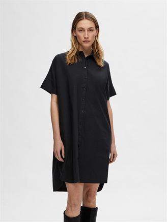Selected Femme SlfBlair 2/4 Short Shirt Dress Black