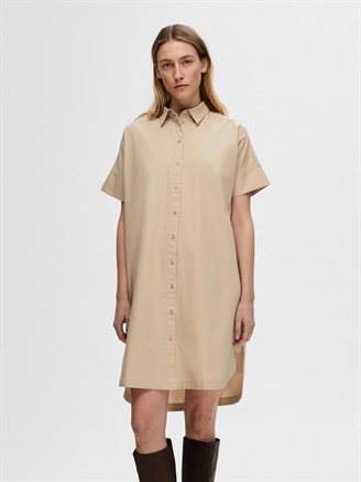 Selected Femme SlfBlair 2/4 Short Shirt Dress Humus