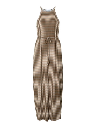 Selected Femme SlfAnola SL Stripe Ankle Dress Coca Mocha
