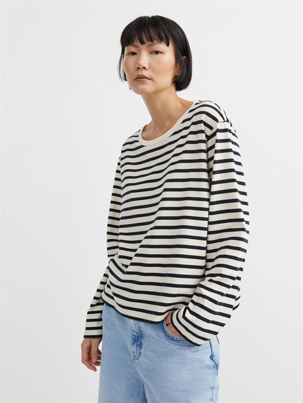 Skall Studio Loui oversized blouse Dark navy/White stripe