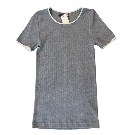 Nørgaard På Strøget 101 Short Sleeve Kontrast, Grey Mel./Ecru