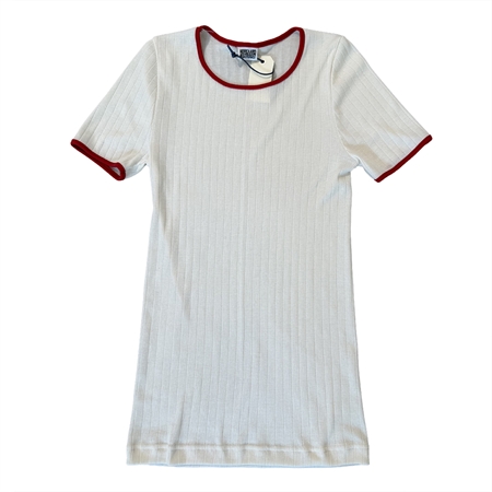 Nørgaard På Strøget 101 Short Sleeve Kontrast Ecru/Red