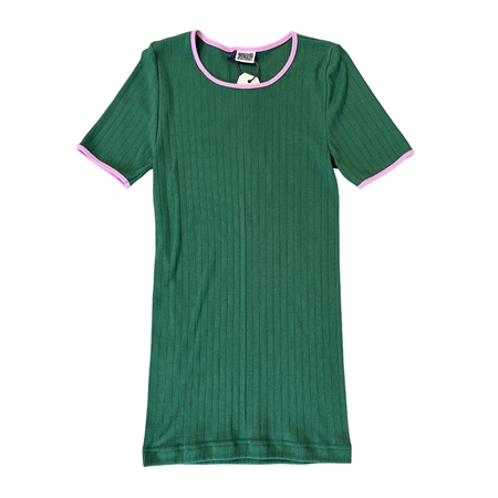 Nørgaard På Strøget 101 Short Sleeve Kontrast Green/Light Pink