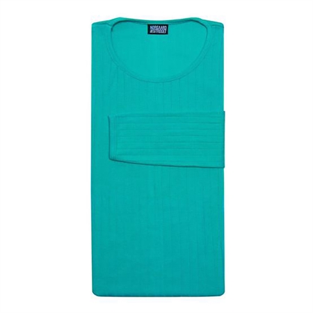 Turkis ensfarvet Nørgaard På Strøget 101 Solid Colour bluse i bomuldsrib hos MAAK Shop - model 101675