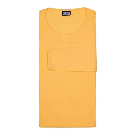 Gul ensfarvet Nørgaard På Strøget 101 Solid Colour bluse i bomuldsrib hos MAAK Shop - model 101675