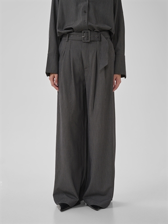 My Essential Wardrobe 23 THE Pinstriped High Pant Grey Melange