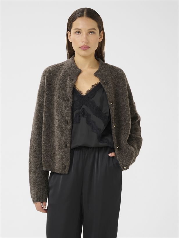 Gestuz AlphaGZ short cardigan Chestnut Melange
