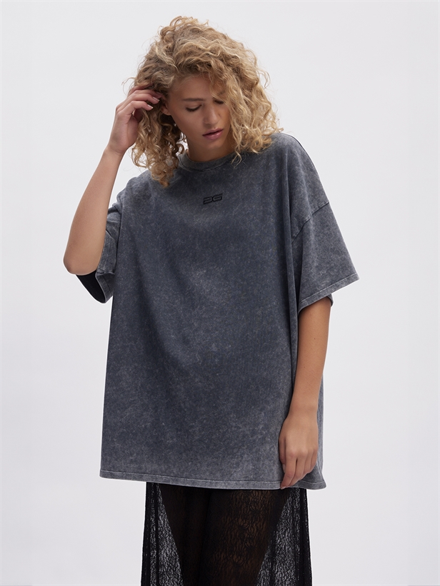 Gestuz JioGZ oversize tee Dark Grey Washed