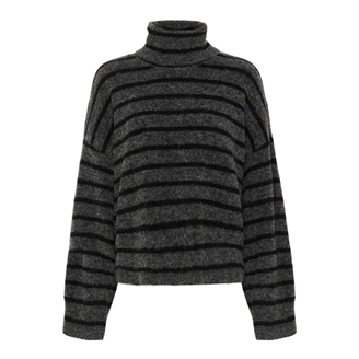 Gestuz AlphaGZ rollneck striped Charcoal Black stipe
