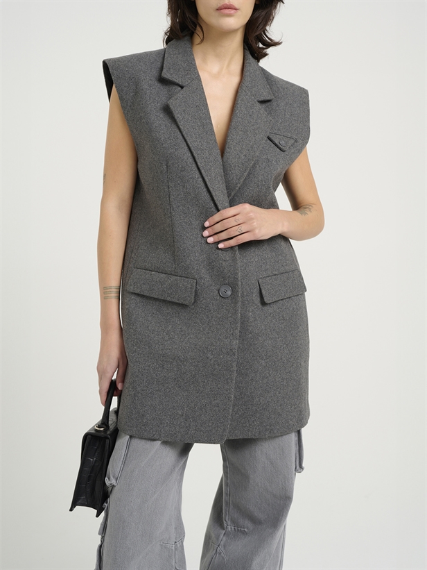 Gestuz VellyGZ OZ vest Dark grey melange