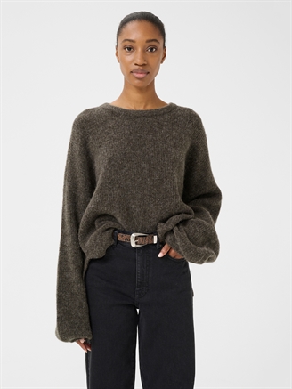 Gestuz GZalpha slit pullover Chestnut Melange