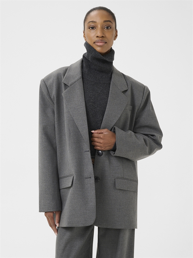 Gestuz GZpaula melange OZ blazer Dark grey melange