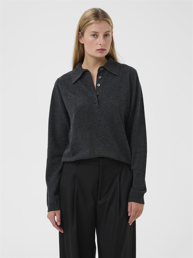 Gestuz GZmanzi polo pullover Deep Graphite