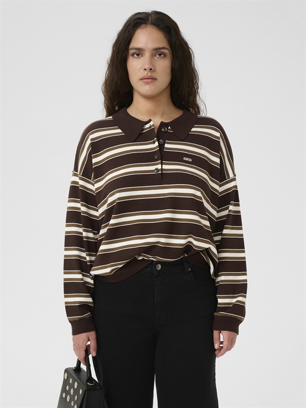 Gestuz GZpaige polo pullover Molé/Dark Beech/Egret