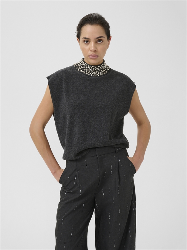 Gestuz GZmanzi deco waistcoat Deep Graphite