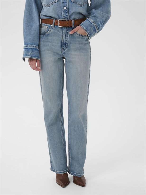 Gestuz GZjade HW straight jeans Washed blue