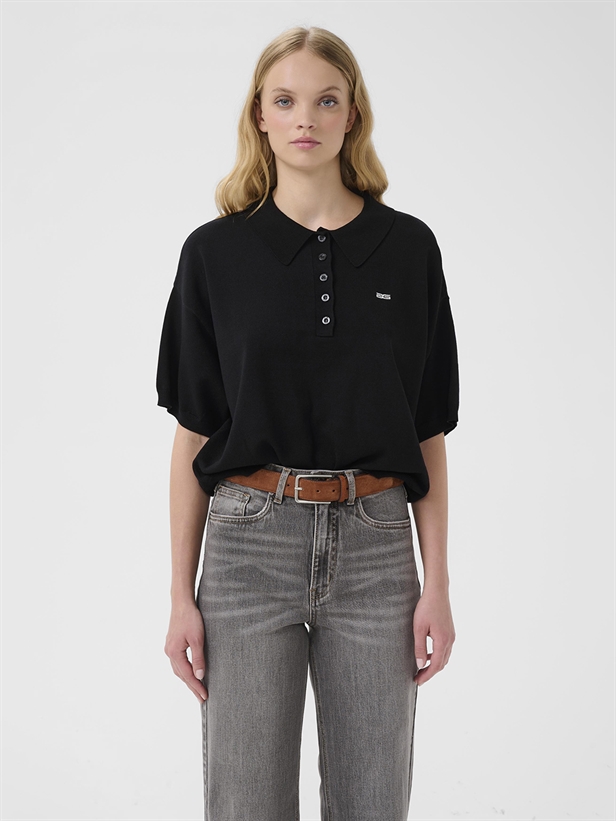 Gestuz GZtalla ss polo pullover Black