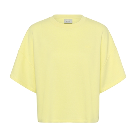 Gul Gestuz GZgilsa t-shirt i kraftigt sweat-stof med oversize boxy pasform og tone-i-tone logo
