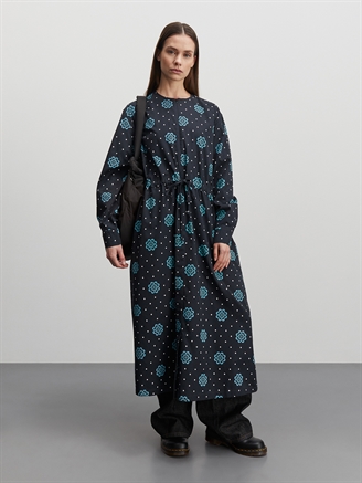 Mads Nørgaard Leo Twill Asa Dress AOP Pixel Flower Dot AOP/Black