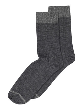 MP Denmark 59532, 497 Erina wool rib socks Dark Grey Melange