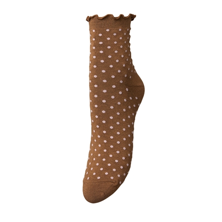 Becksöndergaard Dotted Frilla Short Sock Mocha Brown