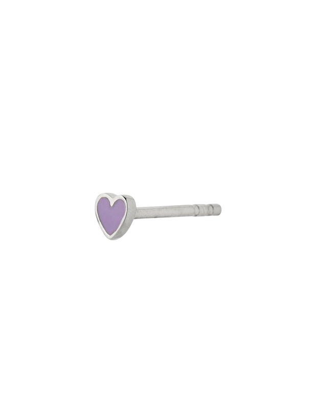 Stine A Petit Love Heart Purple Sorbet Enamel Silver