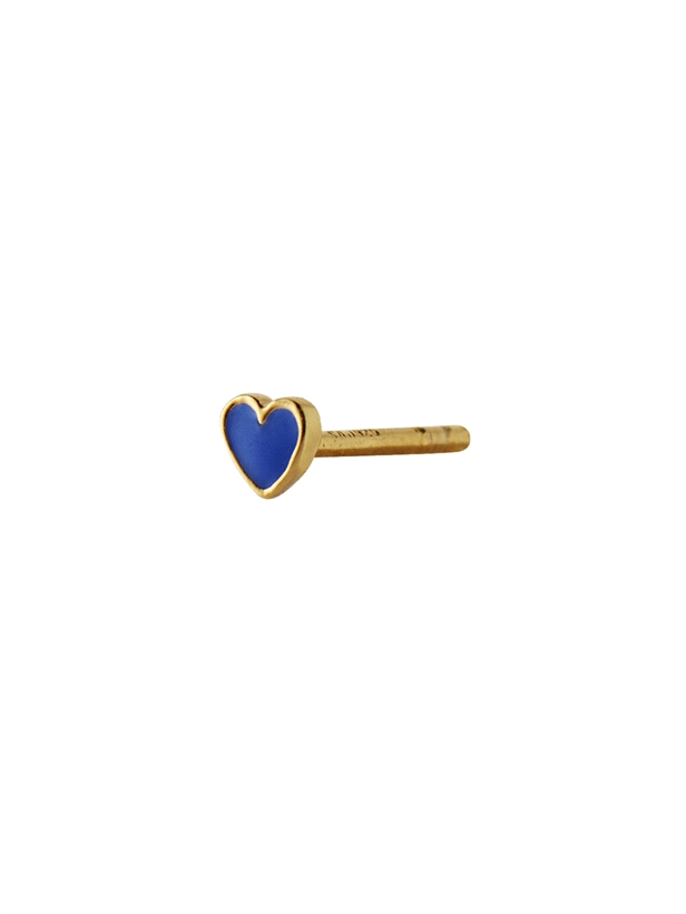 Stine A Petit Love Heart Cobalt Blue Enamel Guld