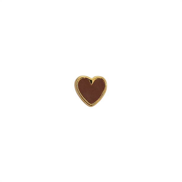 Stine A Petit Love Heart Mocha Enamel