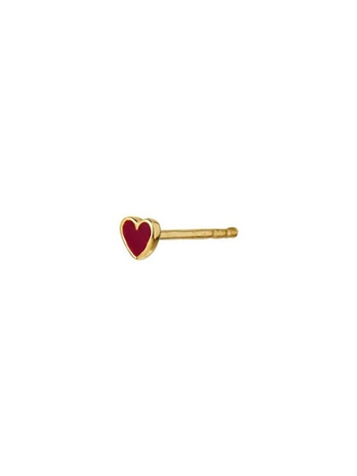 Stine A Petit Love Heart Burgundy Enamel