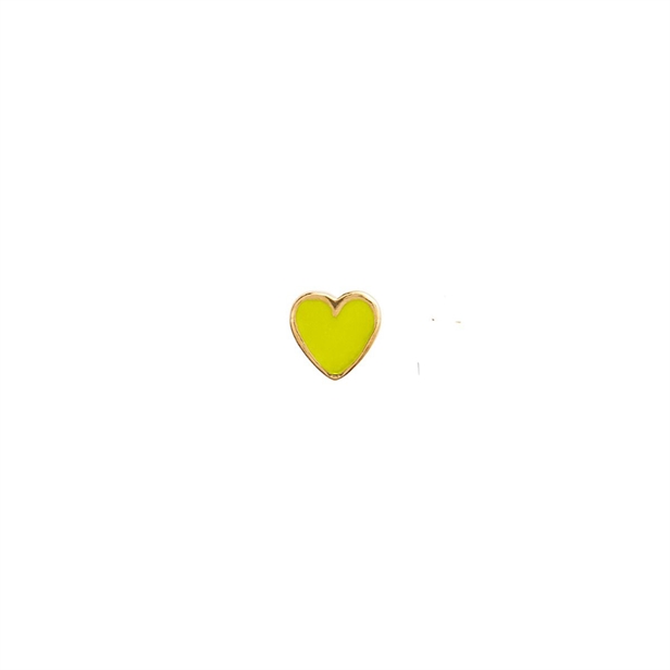 Stine A Petit Love Heart Neon Yellow Enamel