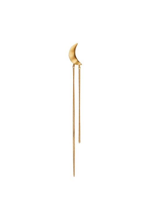 Stine A Bella Moon Earring with Long Chains Guld