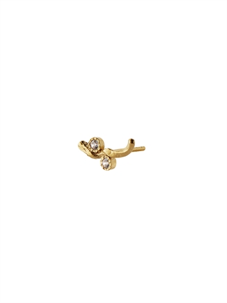 Stine A Flow Earring with Two Stones - Single Guld