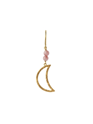 Stine A Bella Moon Earring with Coral - Single Guld