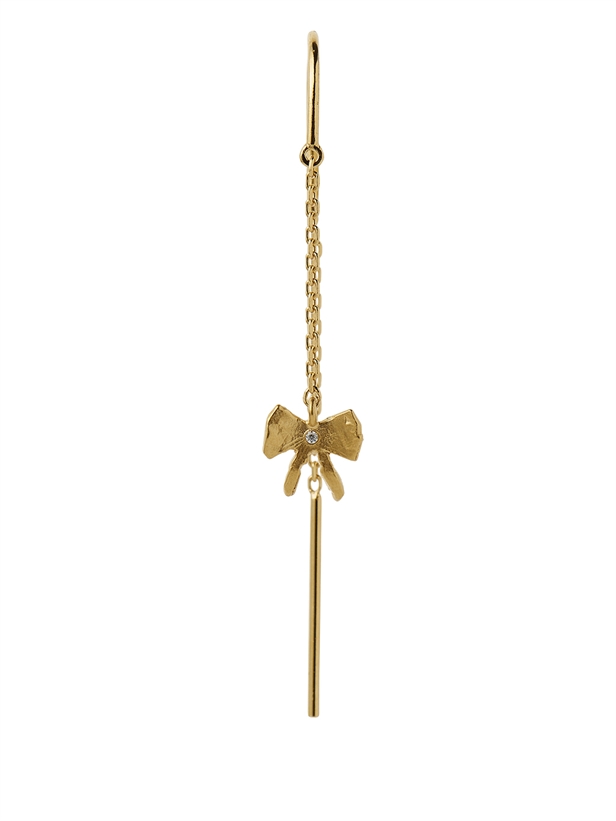 Stine A Petit Bow Double Chain Earring Guld