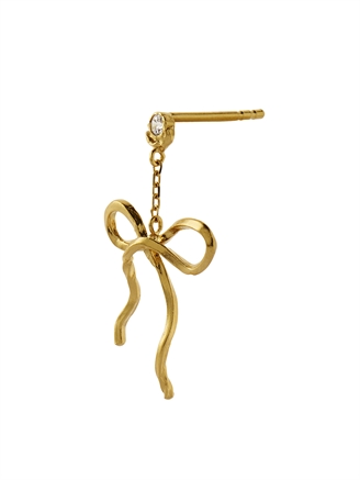 Stine A Dangling Flow Bow Earring Guld