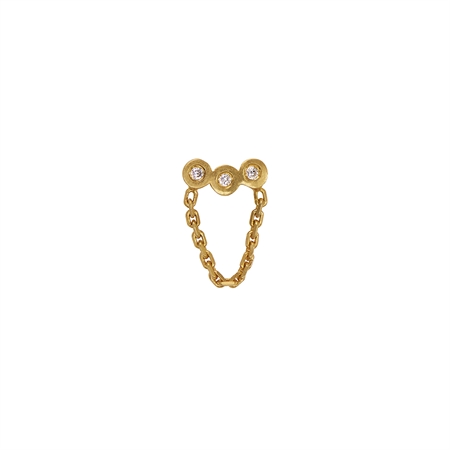 Stine A Three Dots with Mini Chain Earring Guld