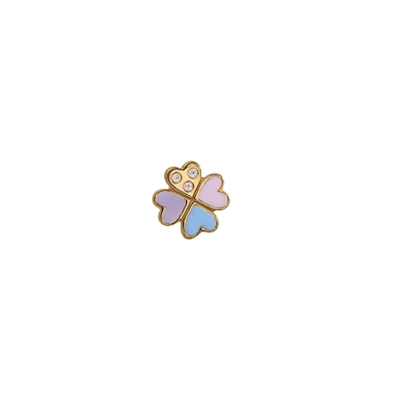 Stine A Love Hearts Clover Multi Enamel Earring - Single Guld