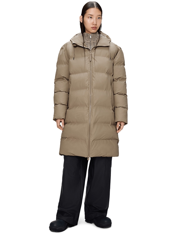 Rains Alta Longer Puffer Jacket Beige