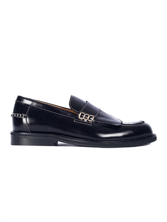 Angulus Klassisk Penny loafer med frynser Black