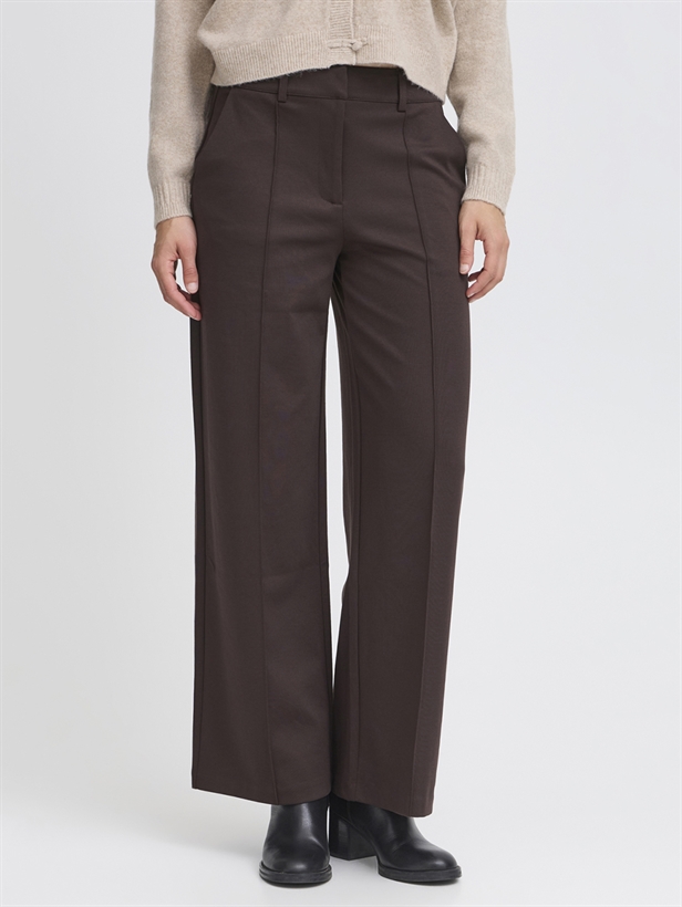 Ichi IhKate Sus Office Wide Pants Chocolate Torte