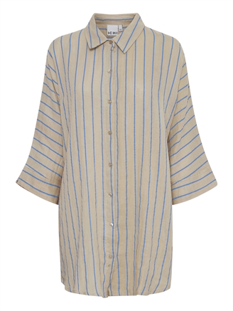 Ichi IaFoxa Striped Beach Shirt Doeskin/Della Blue Stripe