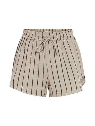 Ichi IaFoxa Striped Beach Shorts Doeskin/Black stripe