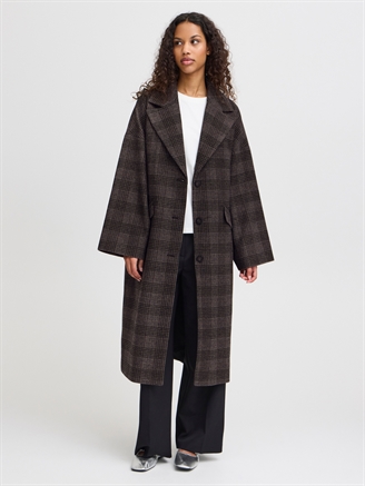 Ichi IhEmmalu Jacket Black Checked Structure