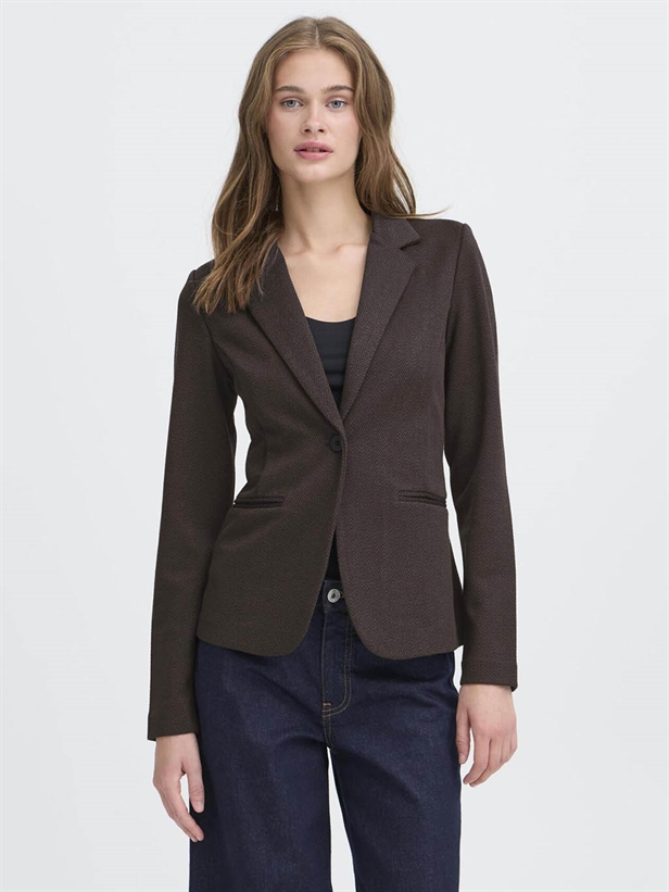 Ichi IhKate Jacquard Blazer Black/Brown
