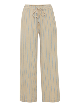 Ichi IaFoxa Striped Beach Pants Doeskin/Della Blue Stripe