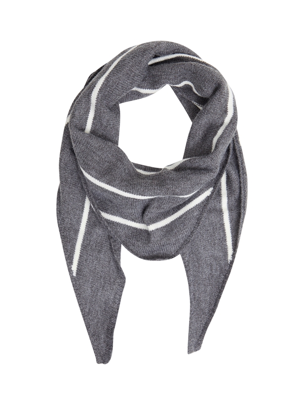 Ichi IaKrimilla Scarf Dark Grey Melange