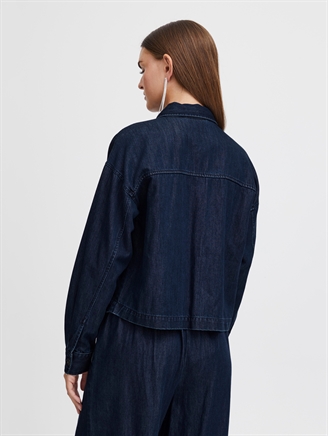 Ichi IhAubrey Jacket Washed Dark Blue