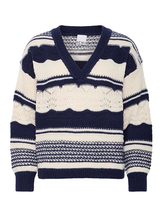 Ichi IhAstra LS Knit Total Eclipse Stripe