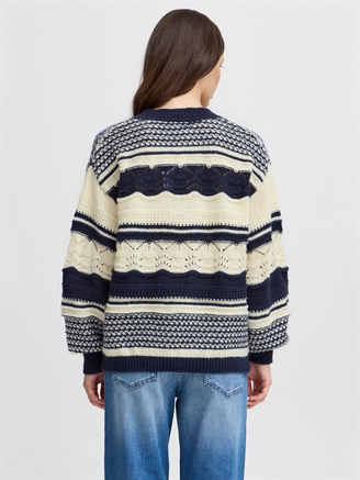 Ichi IhAstra LS Knit Total Eclipse Stripe