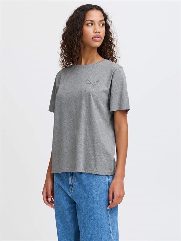 Ichi IhNynna SS T-Shirt Light Grey Melange